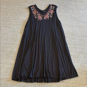 Coldwater Creek Black Dress with Floral Embroidery